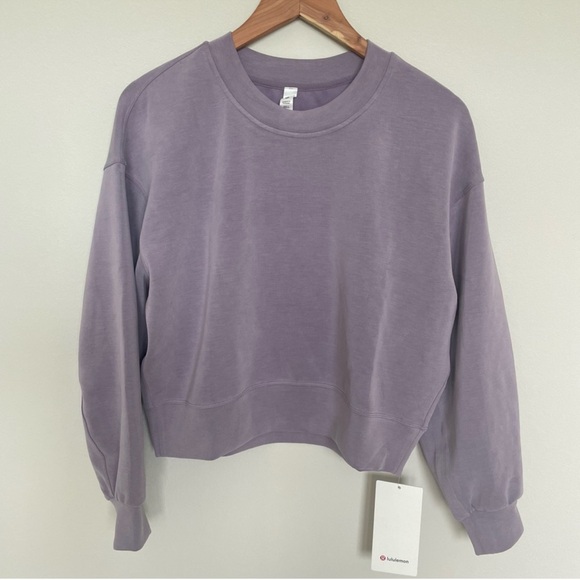 lululemon athletica Tops - NWT Lululemon Perfectly Oversized Cropped Crew *Softstreme Purple Ash Size 2